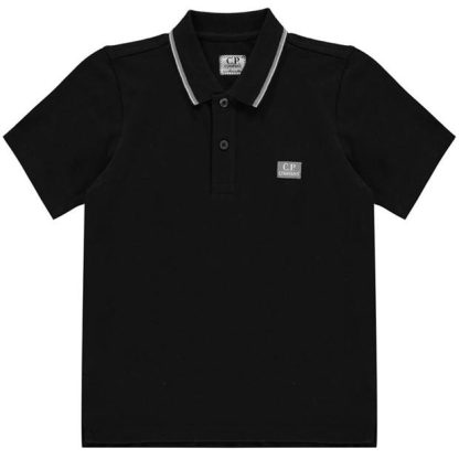 CP COMPANY Boy'S Logo Polo Shirt Kids Short Sleeve Polos Black 60100 for sale