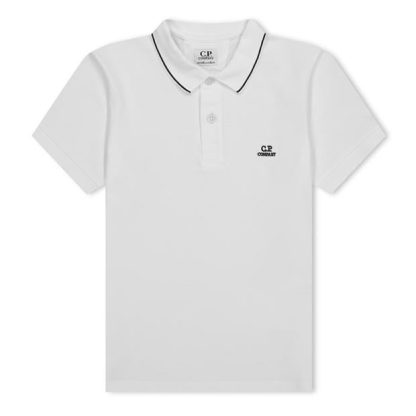 CP COMPANY Boy'S Logo Polo Shirt Kids Short Sleeve Polos Gauze Wht 10135 for sale