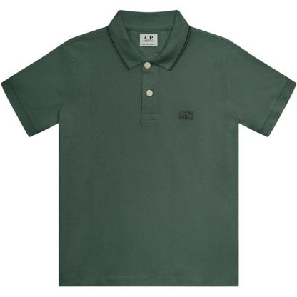 CP COMPANY Boy'S Logo Polo Shirt Kids Short Sleeve Polos Jngle Grn 30064 for sale