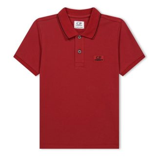 CP COMPANY Boy'S Logo Polo Shirt Kids Short Sleeve Polos Ketchup 560 for sale