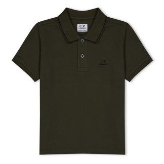 CP COMPANY Boy'S Logo Polo Shirt Kids Short Sleeve Polos Khaki 683 for sale