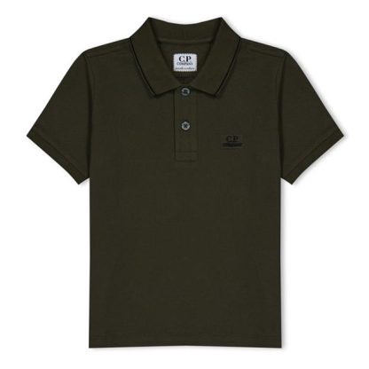 CP COMPANY Boy'S Logo Polo Shirt Kids Short Sleeve Polos Khaki 683 for sale