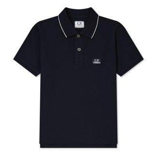 CP COMPANY Boy'S Logo Polo Shirt Kids Short Sleeve Polos Navy 888 for sale