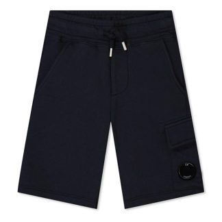 CP COMPANY Boys' Lens Fleece Cargo Shorts Kids Fleece Shorts Navy 888 for sale