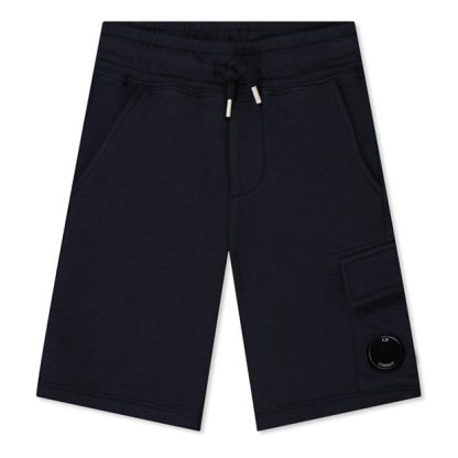 CP COMPANY Boys' Lens Fleece Cargo Shorts Kids Fleece Shorts Navy 888 for sale