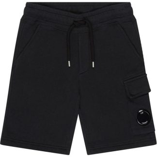 CP COMPANY Boys Lens Fleece Shorts Kids Fleece Shorts Black 60100 for sale