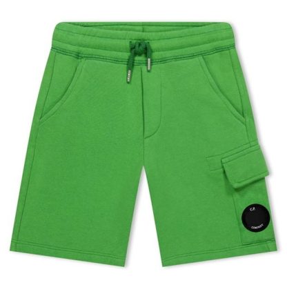 CP COMPANY Boys Lens Fleece Shorts Kids Fleece Shorts Clsc Green 617 for sale