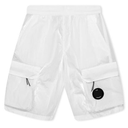 CP COMPANY Boys Lens Fleece Shorts Kids Fleece Shorts Gauze Wht 10135 for sale