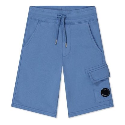 CP COMPANY Boys Lens Fleece Shorts Kids Fleece Shorts Riviera 818 for sale