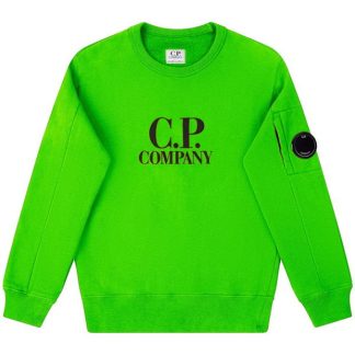 CP COMPANY Boys Lens Logo Sweatshirt Kids Crew Sweaters Clas Grn 617 for sale