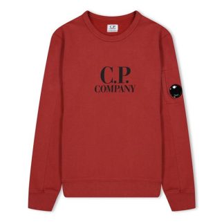 CP COMPANY Boys Lens Logo Sweatshirt Kids Crew Sweaters Ketchup 560 for sale