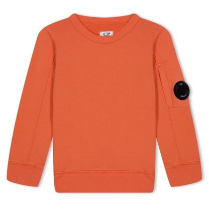 CP COMPANY Boys Lens Sweatshirt Kids Crew Sweaters Gld Flme 50892 for sale