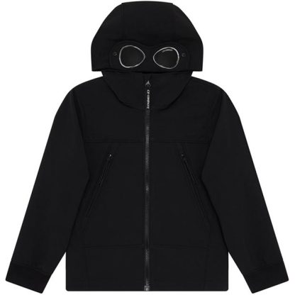 CP COMPANY Boys Softshell Goggle Hooded Jacket Kids Softshell Jackets Grpe Grn 31233 for sale