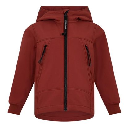 CP COMPANY Boys Softshell Goggle Hooded Jacket Kids Softshell Jackets Ketchup 560 for sale