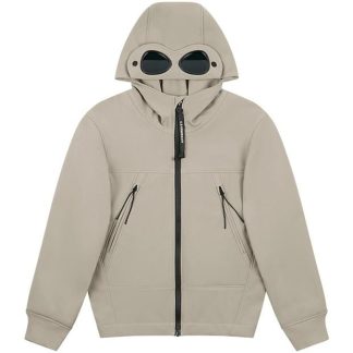 CP COMPANY Boys Softshell Goggle Hooded Jacket Kids Softshell Jackets Silver Sage 335 for sale