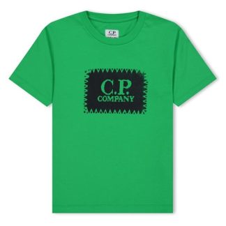 CP COMPANY Boys Stitch Logo T Shirt Kids Regular Fit T-Shirts Clas Grn 30354 for sale