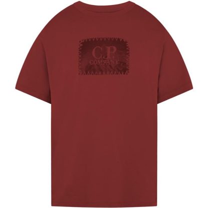 CP COMPANY Boys Stitch Logo T Shirt Kids Regular Fit T-Shirts Ketchup 560 for sale