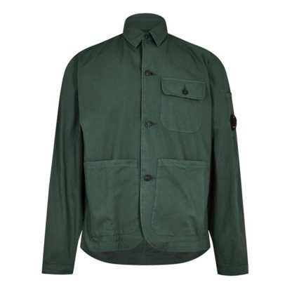 CP COMPANY CP Gab Shirt Sn42 Men Overshirts Duck Green 649 for sale