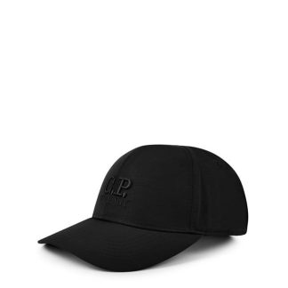 CP COMPANY Chrome-R Logo Cap Men Black 999  for sale