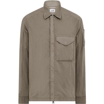 CP COMPANY Chrome-R Overshirt Men Overshirts Silver Sage 335 for sale