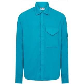 CP COMPANY Chrome-R Overshirt Men Overshirts Tile Blue 825 for sale