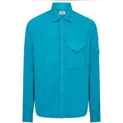 CP COMPANY Chrome-R Overshirt Men Overshirts Tile Blue 825 for sale