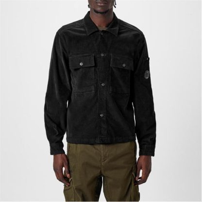 CP COMPANY Corduroy Overshirt Men Overshirts Black 999 for sale