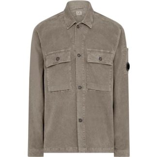 CP COMPANY Corduroy Overshirt Men Overshirts Silver Sage 335 for sale