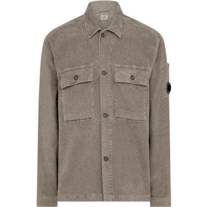 CP COMPANY Corduroy Overshirt Men Overshirts Silver Sage 335 for sale