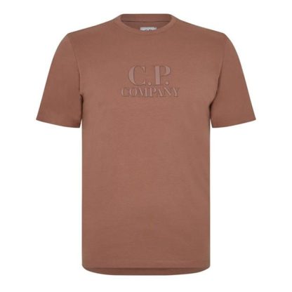 CP COMPANY Cp 30/1 Jersey Emb L Sn34 Men Regular Fit T-Shirts Cedar Wood 476 for sale