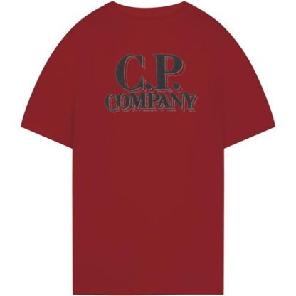 CP COMPANY Cp 30/1 Jrsy Lgo Prn Sn34 Men Regular Fit T-Shirts Ketchup 560 for sale