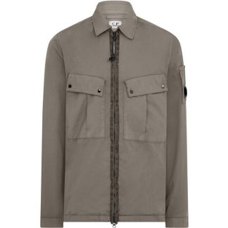 CP COMPANY Cp Company Flatt Nylon Overshirt Men Overshirts Silver Sage 335 for sale