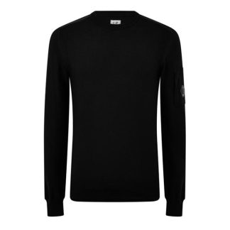 CP COMPANY Cp Company Knitwear - Crew Neck Men Jumpers Black 999 for sale