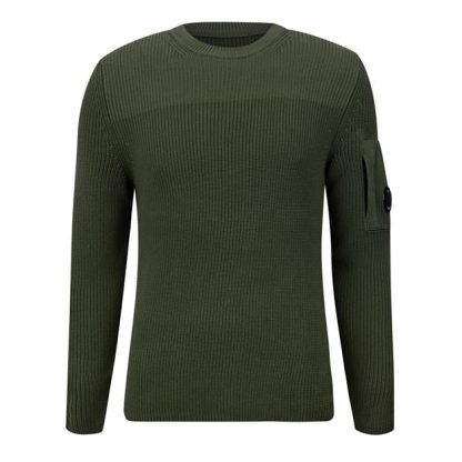 CP COMPANY Cp Company Knitwear - Crew Neck Men Jumpers Bronz Green 648 for sale