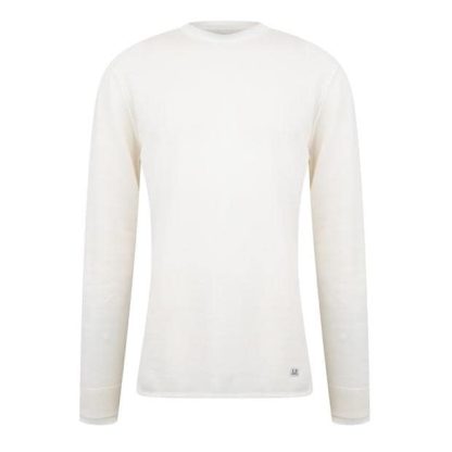 CP COMPANY Cp Company Knitwear - Crew Neck Men Knitted Tops Gauze White 103 for sale