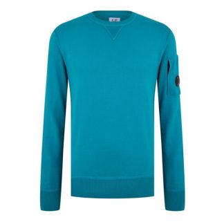 CP COMPANY Cp Company Knitwear - Crew Neck Men Knitted Tops Tile Blue 825 for sale