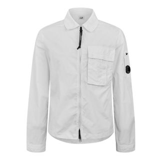 CP COMPANY Cp Company Overshirt - Men Plain Shirt - Long Sleeve Gauze White 103 for sale