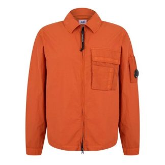 CP COMPANY Cp Company Overshirt - Men Plain Shirt - Long Sleeve Hrvst Pmpkn 439 for sale