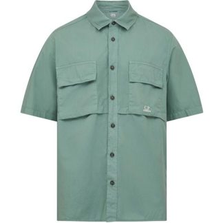 CP COMPANY Cp Company - Ripstop Short Sleeve Shirt Men Plain Shirt - Short Sleeve Green Bay 626 for sale