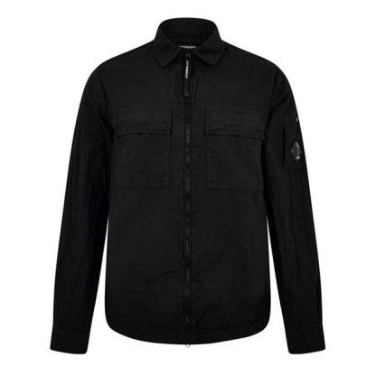 CP COMPANY Cp Company Shirts - Long Sleeve Men Overshirts Black 999 for sale