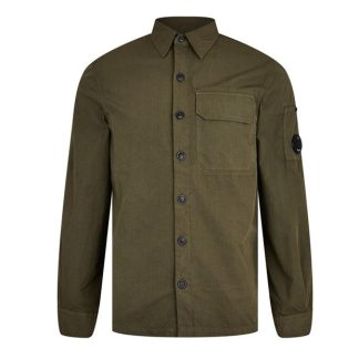 CP COMPANY Cp Company Shirts - Long Sleeve Men Overshirts Bronz Green 648 for sale