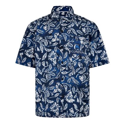 CP COMPANY Cp Company Shirts - Short Sleeve Men Medval Blue 868  for sale