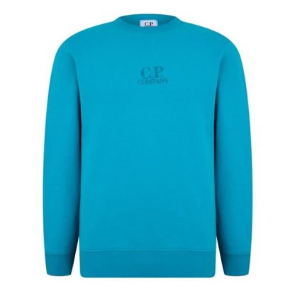 CP COMPANY Cp Company Sweatshirts - Crew Neck Men Crew Sweaters Tile Blue 825 for sale