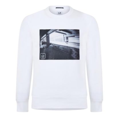 CP COMPANY Cp Company Sweatshirts - Crew Neck Men White 101  for sale