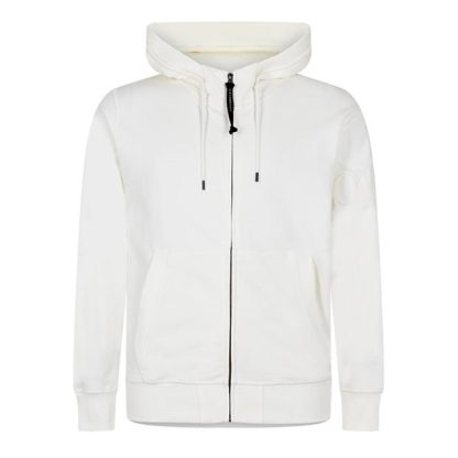 CP COMPANY Cp Company Sweatshirts - Hooded Open Men Zip Hoodies Gauze White 103 for sale