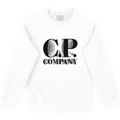 CP COMPANY Cp Echo Crew Jn34 Kids Crew Sweaters White 103 for sale