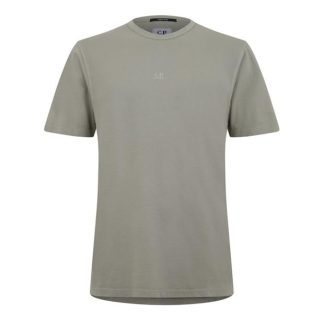 CP COMPANY Cp Logo T-Shirt Sn34 Men Regular Fit T-Shirts Silver Sage 335 for sale