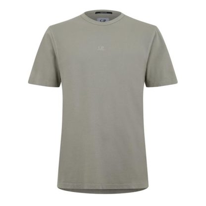 CP COMPANY Cp Logo T-Shirt Sn34 Men Regular Fit T-Shirts Silver Sage 335 for sale