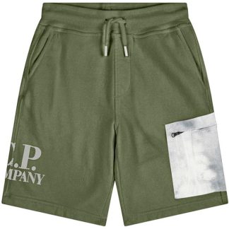 CP COMPANY Cp Print Flc Shrts Jn32 Kids Fleece Shorts Brnze Green 648 for sale