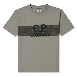 CP COMPANY Cp Stripe Camo Tee Jn34 Kids Regular Fit T-Shirts Silver Sage 335 for sale